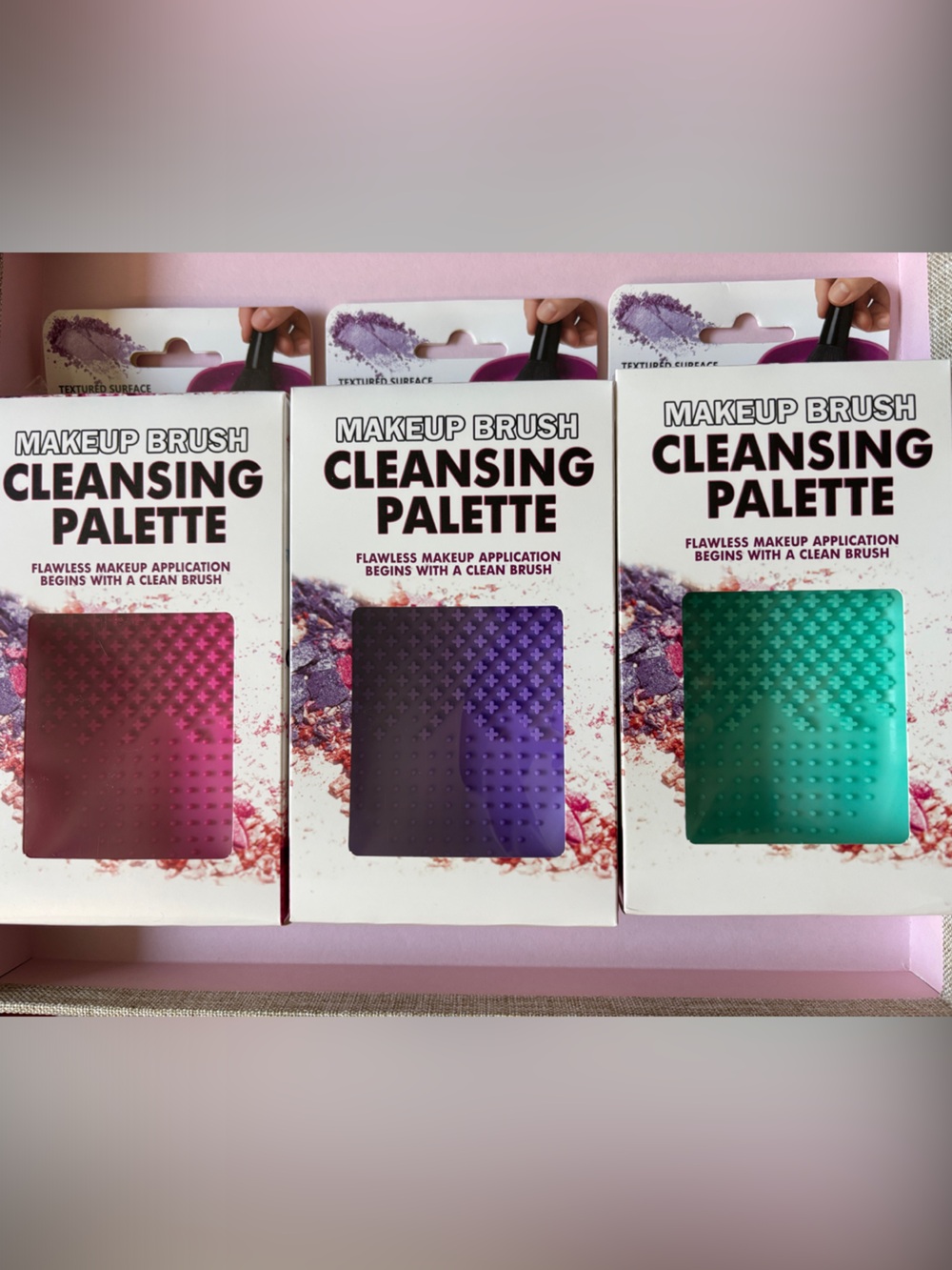 Large Makeup Brush Cleansing Palette -  Choose between Pink, Purple, or Teal